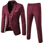 3 шт.компл., роскошный мужской костюм, серый официальный пиджак, брюки, жилет, свадебный смокинг, мужской деловой костюм, Свадебный мужской костюм, облегающий