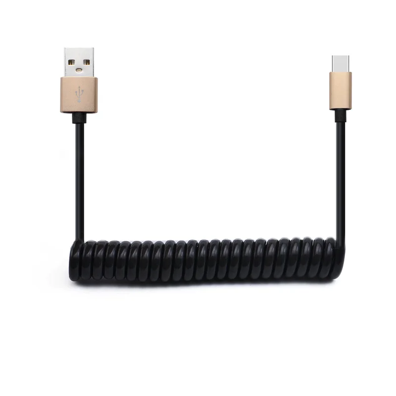 QC 3.0 Retractable Spring Type C 3A USB Cable for Huawei P20 Mate 20 Pro Xiaomi Samsung Galaxy S9 S8 One Plus Quick Charge | Электроника