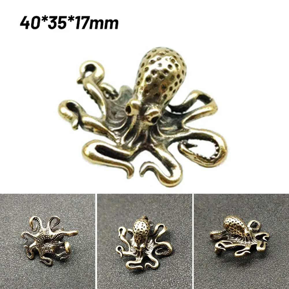

Brass Octopus Octopus Ornaments Handmade Pure Copper Octopus Handles Tea Ceremony Accessories Creative Tea Pets