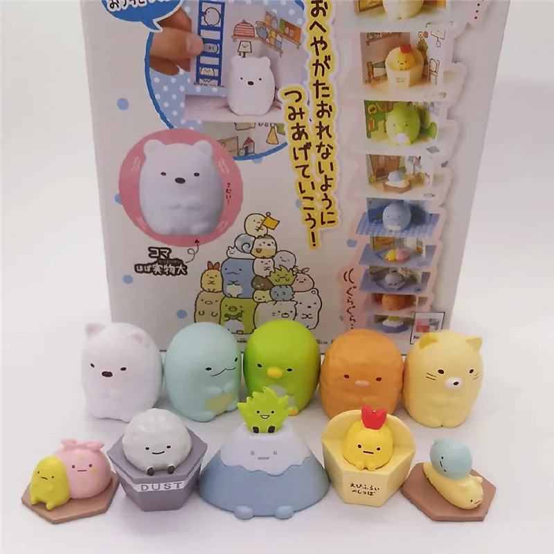 10 шт. Аниме Фигурка силиконовый Sumikko Gurashi углу биологического Гараж Комплект