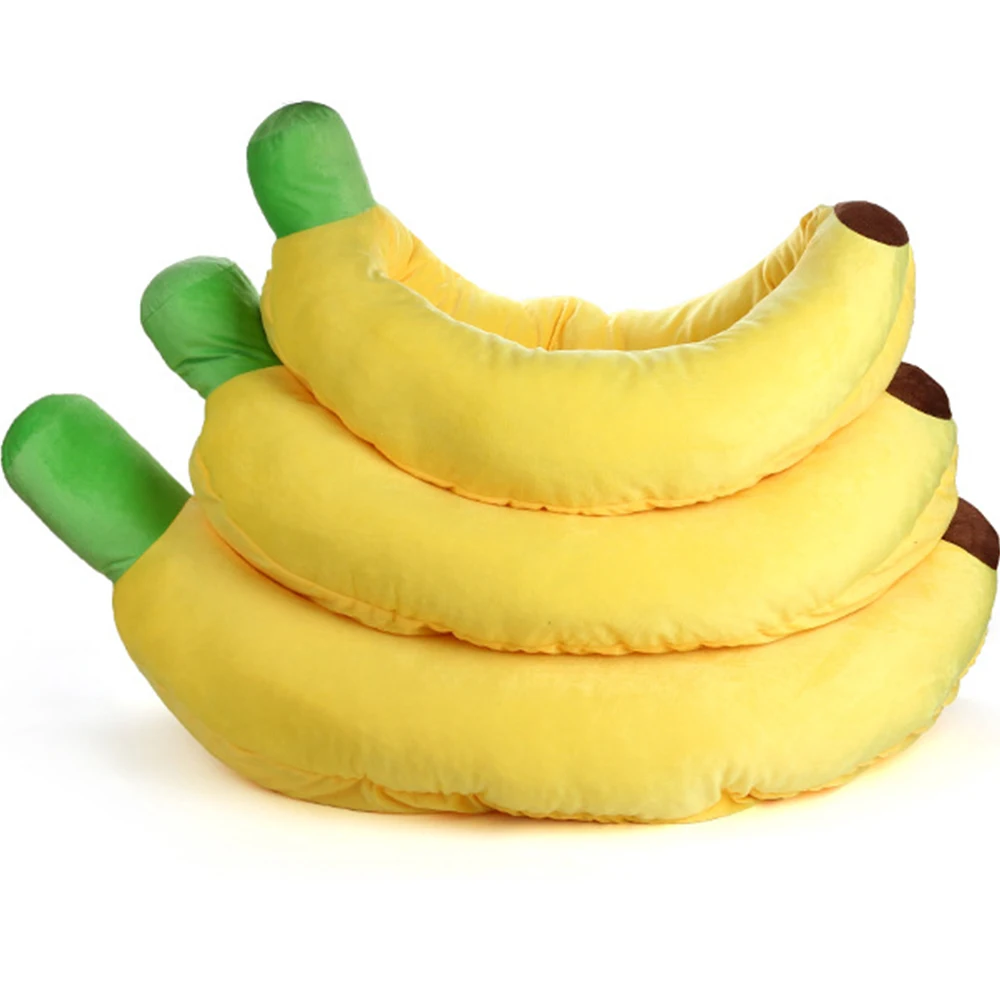 

S/M/L/XL Cute Banana Shape Pet Beds For Medium Large Dogs Soft Sofa Mat Cushion Winter Warm Portable Cat Durable Dog Bed