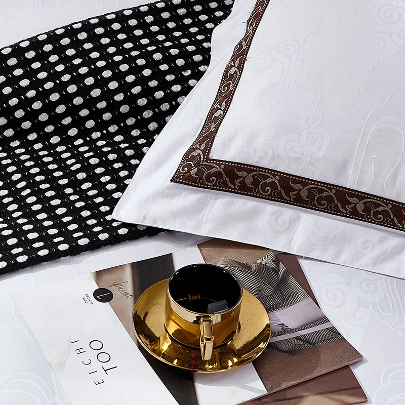 Дешевый жаккардовый Комплект постельного белья из 4 предметов хлопковый