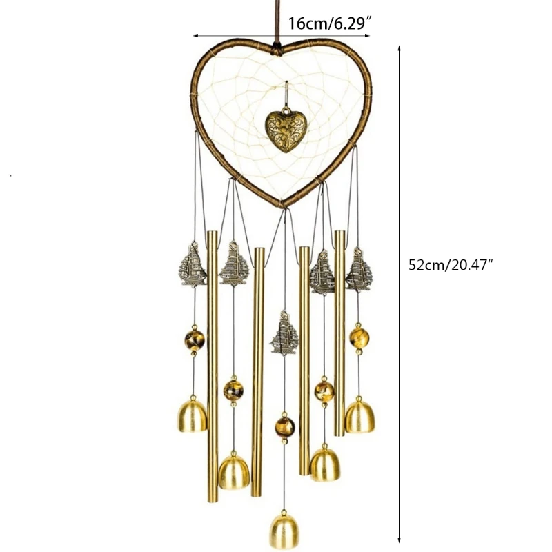 

Heart Wind Chimes Living Yard Garden Hanging Windchimes Home Decor Ornaments Dreamcatcher Craft Gifts Q1FD