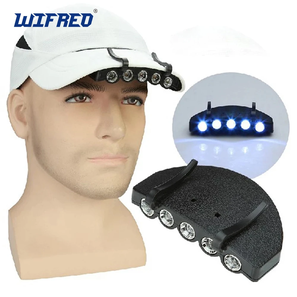 Wifreo Hand free 5 светодиодов рыболовная Кепки клиновая головка светильник лампа умный