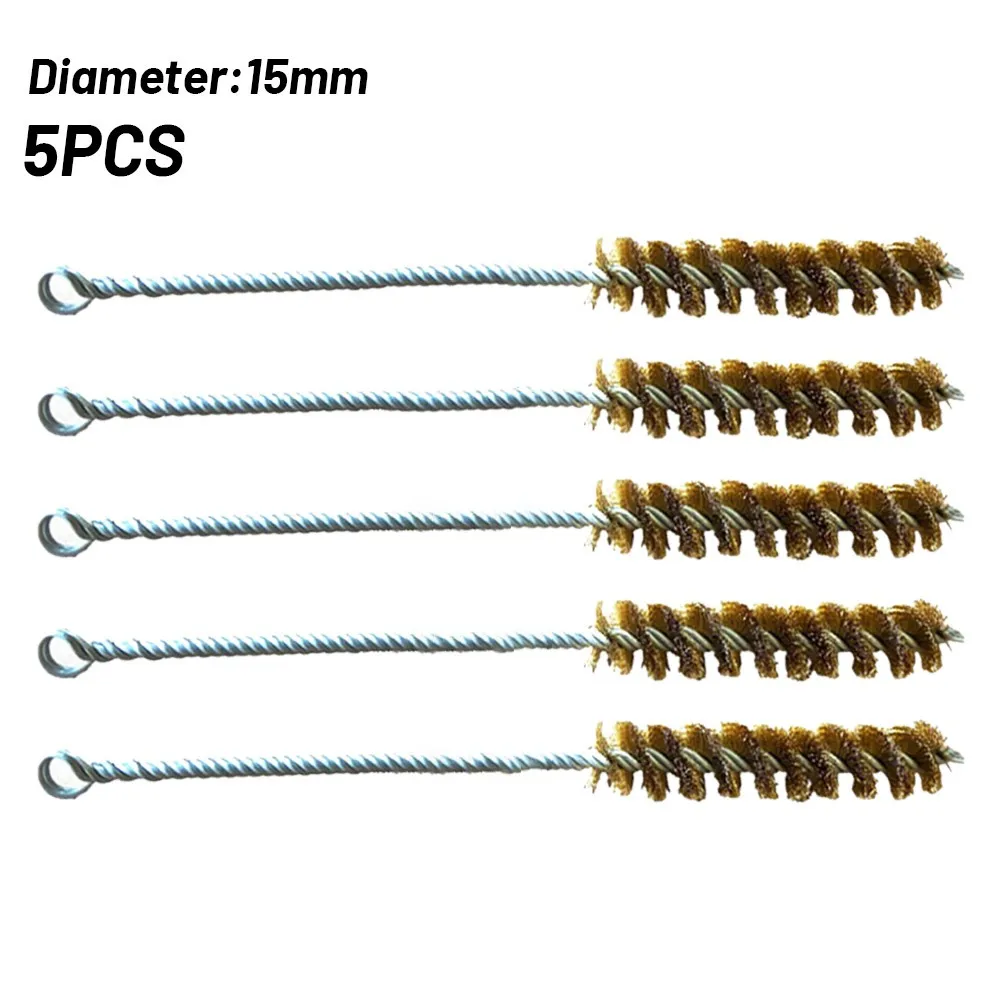 

5pcs10-30mm Stainless Steel Tube Brush Cylinder Wire Tube Pipe Thread Cleaning Brush 10mm/15mm/20mm/25mm