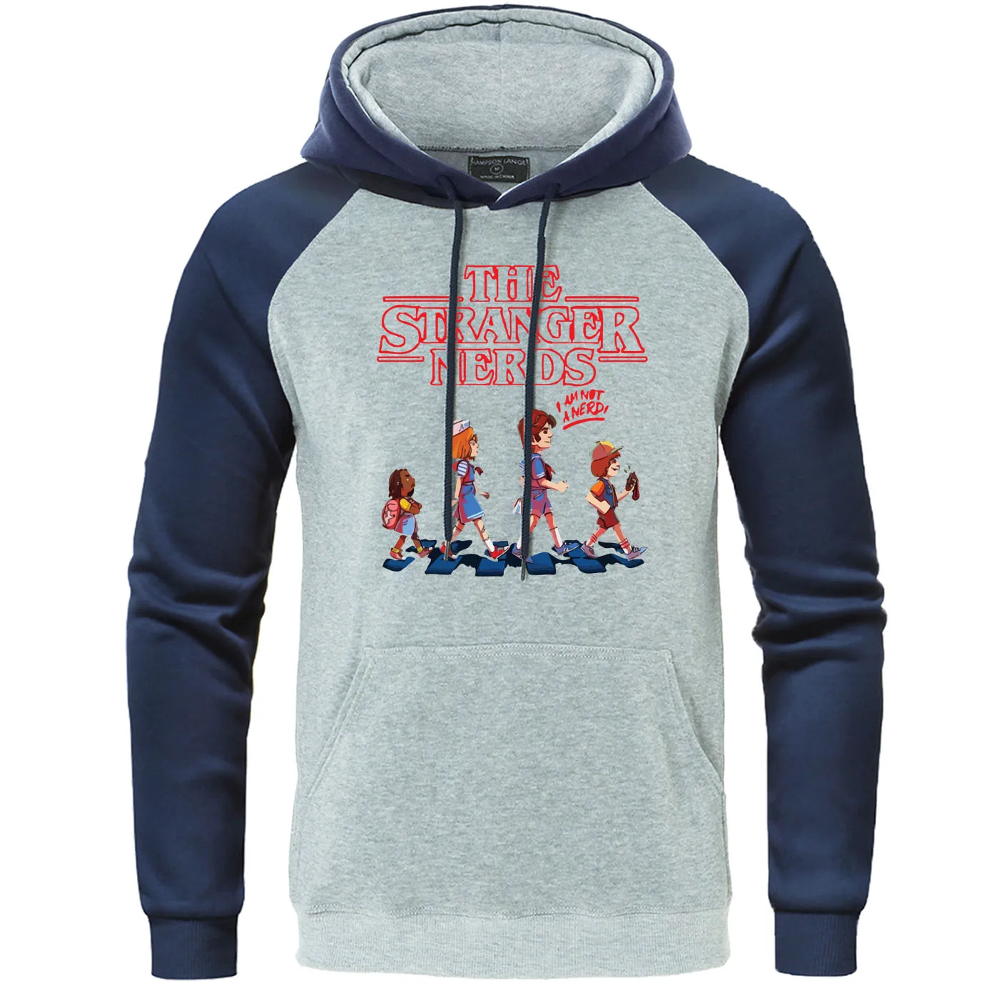 

New Arrival 2019 Autumn Winter Hoodies The Stranger nerds Sweatshirt Im not nerd Print Raglan Pullover Men Harajuku Streetwear