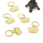 10 шт. золотых зеркальных персонализированных лазерных гравированных Подвесок в виде короны, специально изготовленные кольца для ключей для свадьбы, вечеринки в честь будущей мамы