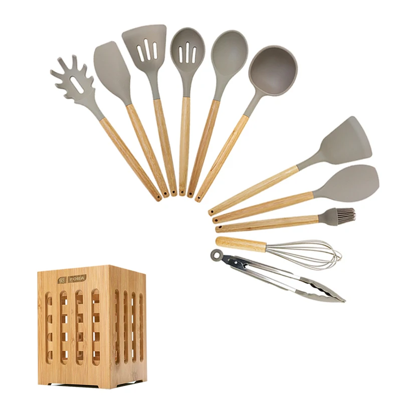 

Kitchen Utensils Set Silicone Cooking Tools Colander Soup Spoon Spatula Brush Pasta Server Egg Beater Food Tongs Kitchen Tools