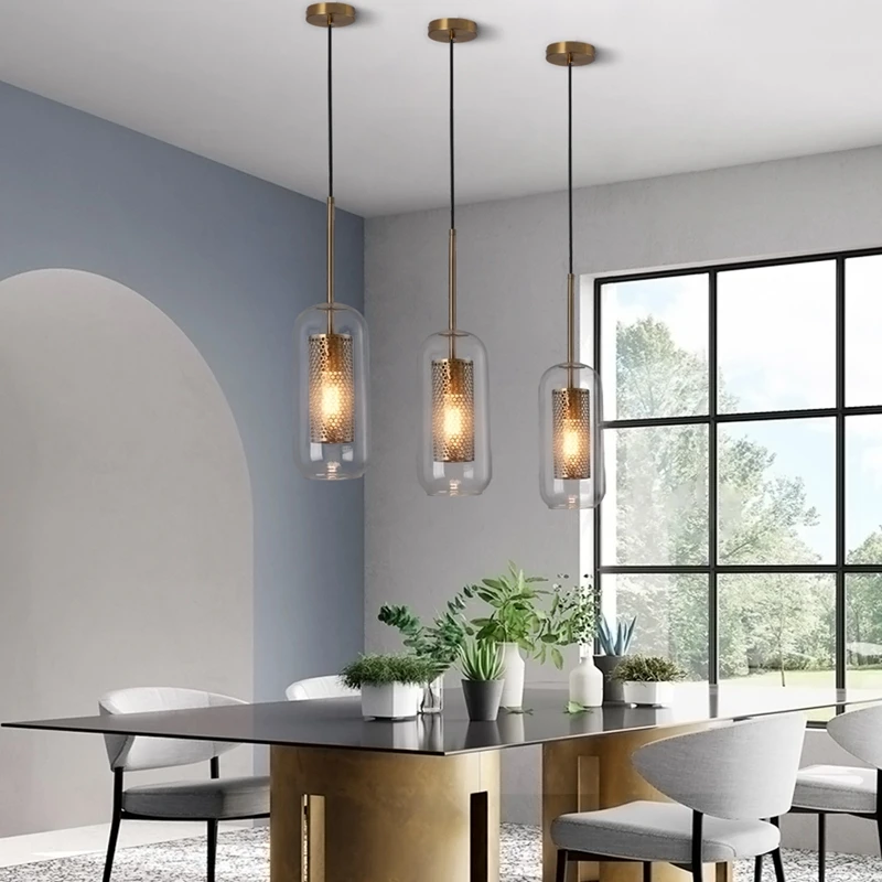 Современный подвесной светильник в скандинавском стиле со стеклянными шариками