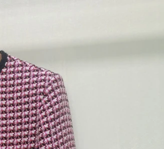 

2021 Spring/Summer New Contrasting Color Piping Plaid Women's Short Jacket