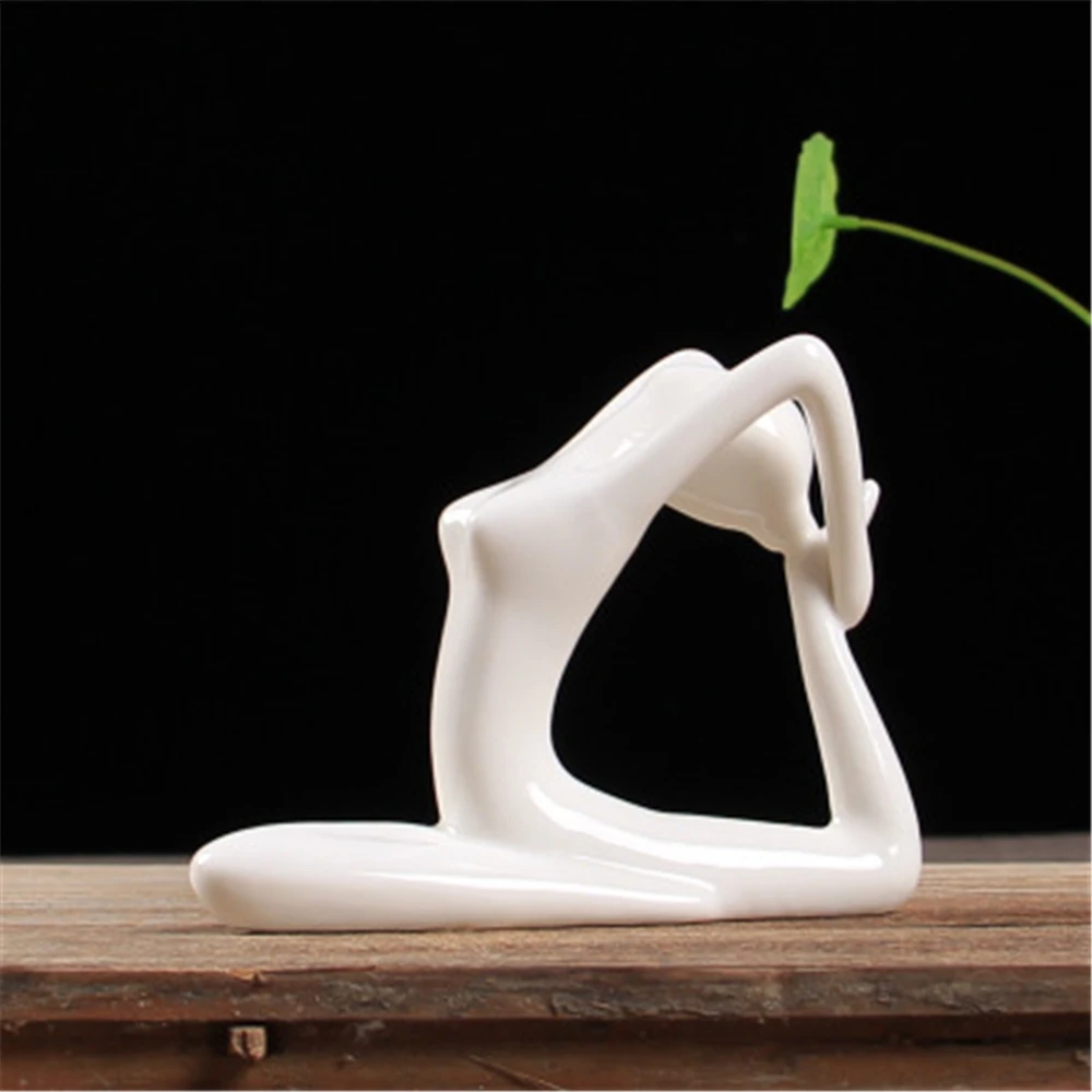 Абстрактное искусство керамическая Йога позы скульптуры Фигурка фарфоровая
