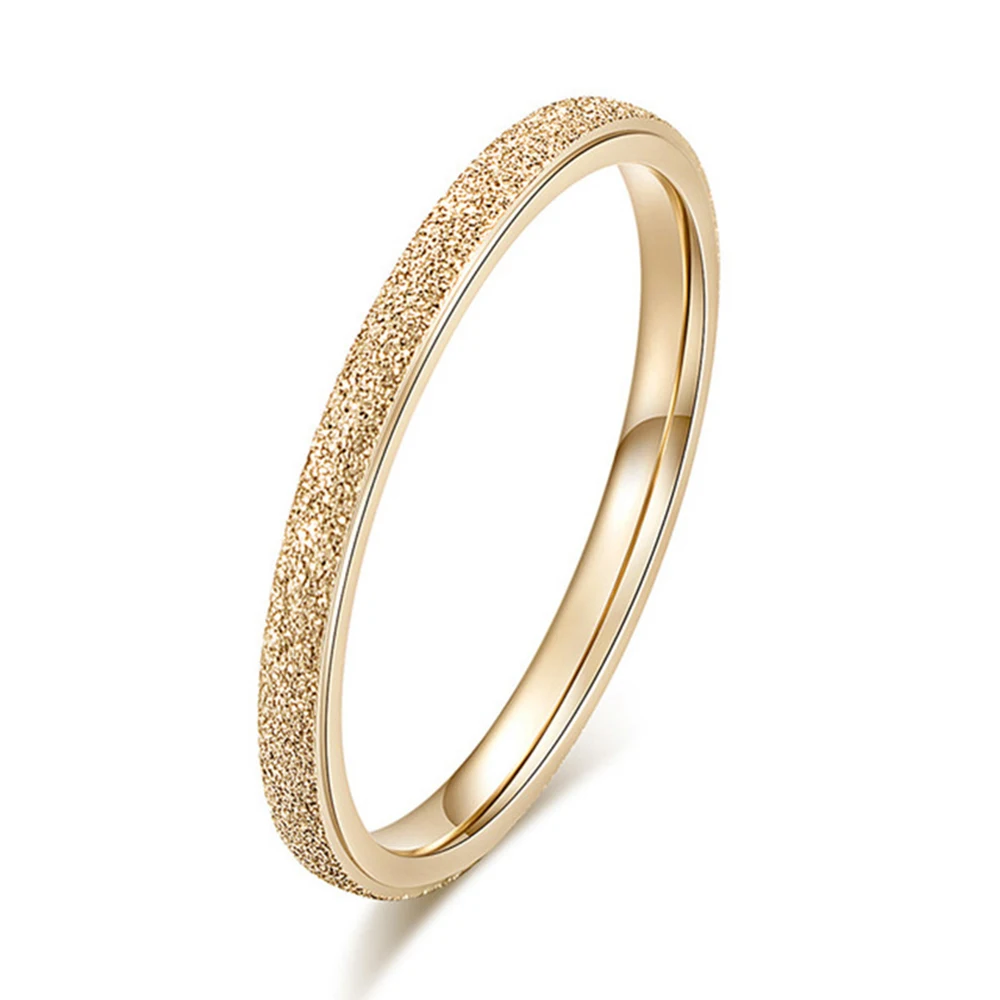 Позолоченное матовое кольцо простое из нержавеющей стали с двумя хвостиками