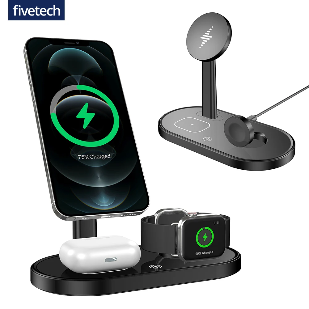 

3 in 1 Wireless Charger For iPhone 12 /12 Pro Max/Airpods Pro/Apple Watch SE Desktop Charging Station For Xiaomi Samsung