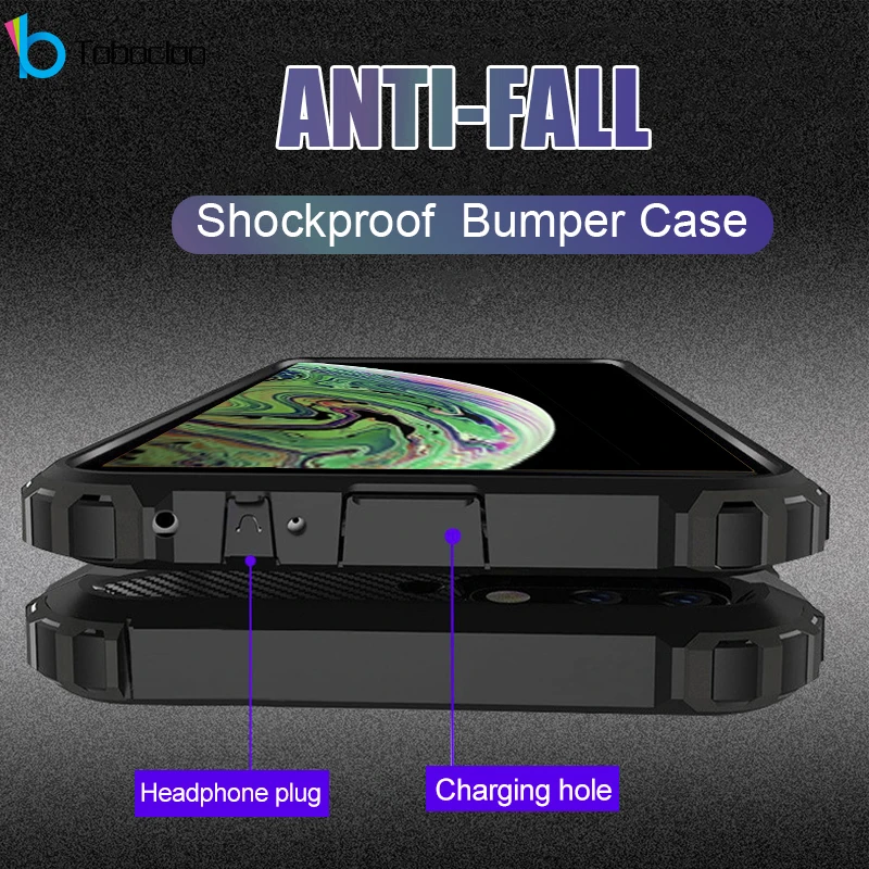 Бронированный противоударный чехол для iPhone 11 Pro Max X XS XR 7 8 6 6s Plus гибридный