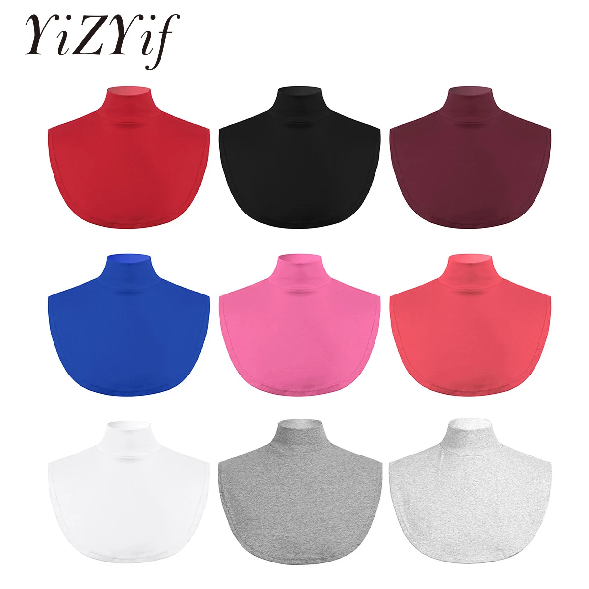 

2021 Ladies Turtleneck Knitted False Fake Collar Autumn Winter Windproof Unisex Dickey Solid Detachable Scarf Wrap Neck Warmer