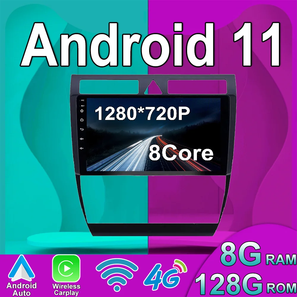 Android 11 для Audi A6 C5 1997 - 2004 S6 2 1999 RS6 1 2002 2006 Автомагнитола стерео Мультимедиа Видео