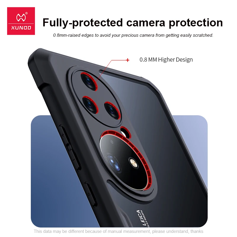 For Huawei P50 Pro Case,For Huawei P30 P40 Pro Plus Case,XUNDD Bumper Airbags Anti-Fall Shell Back Transparent Phone Cover