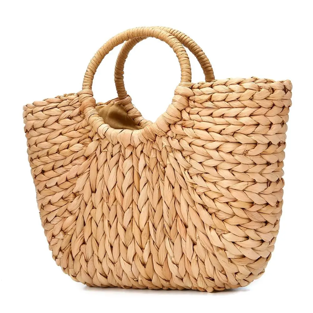 

Summer Beach Bag, Women Straw Paper Handbag Top Handle Big Capacity Travel Tote Purse