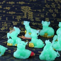 luminous resin zodiac animal hand made ornaments rat ox tiger rabbit dragon snake horse sheep monkey chicken dog pig figure