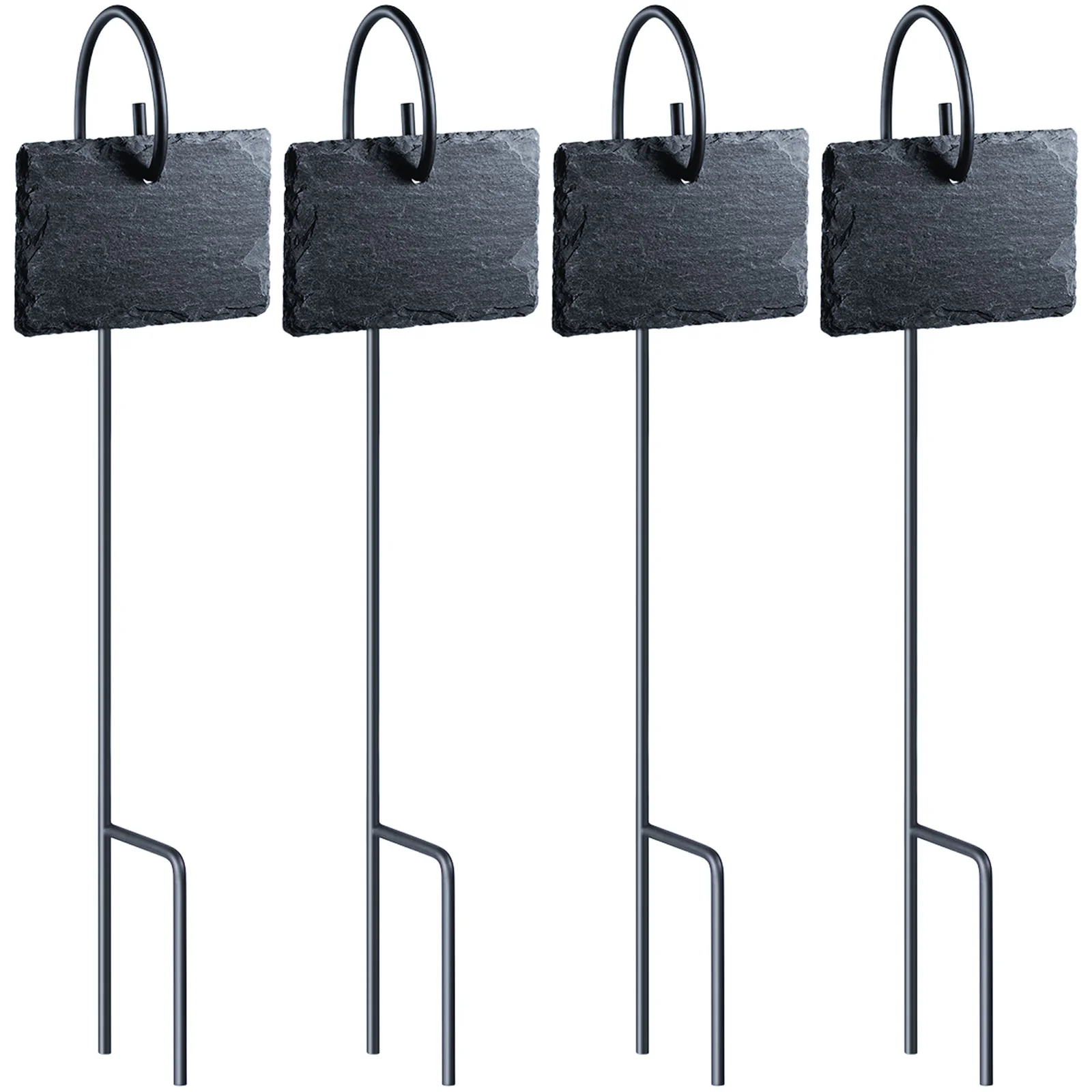 

HOMEMAXS 15pcs/pack Slate Plant Labels with Stakes Planting Sign Flower Tags Rods for Greenhouse Backyard Garden Farm (Black)