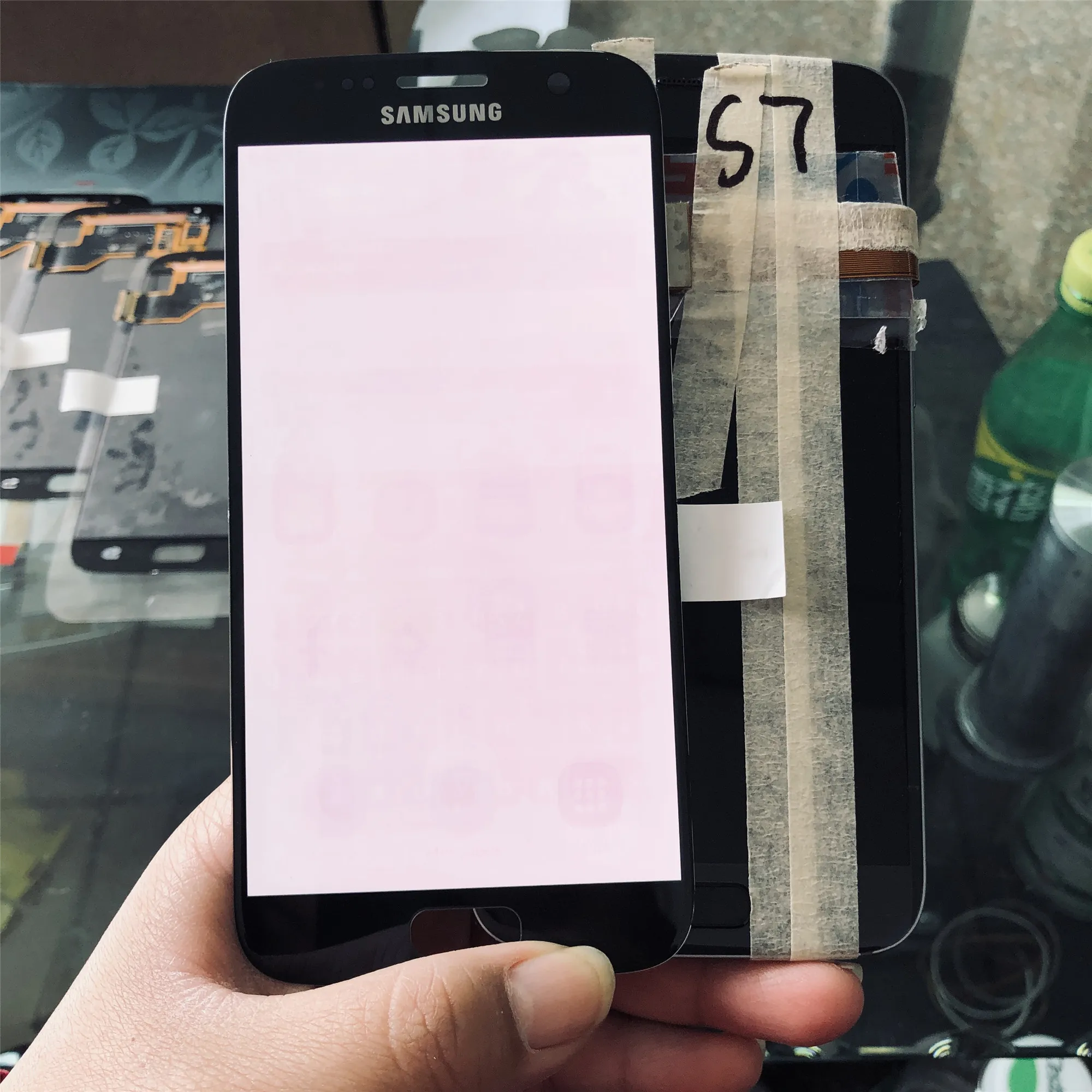 Оригинальный SUPER AMOLED 5 1 &quotс жидкокристаллическим дисплеем Burn Shadow для SAMSUNG Galaxy S7 G930