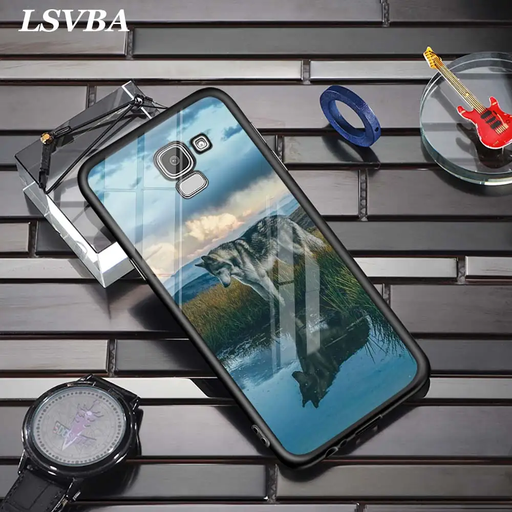 Модный черный чехол с волком для Samsung Galaxy J2 J3 J4 J5 J6 J7 Plus Core 2018 2017 2016 суперъяркий