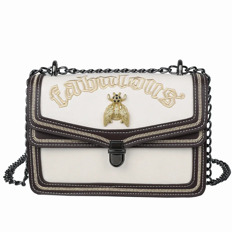 

Women's Bag 2021 Single Shoulder Bag With Embroidered Thread Chain Dropshipping