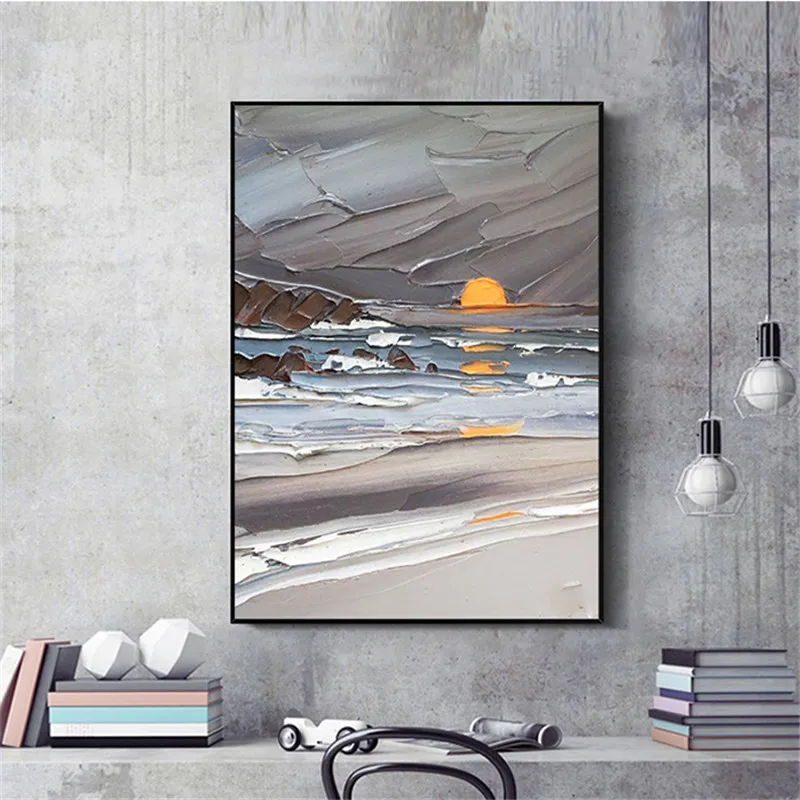 Современный декоративный большой цветной блок Абстрактная Картина на холсте