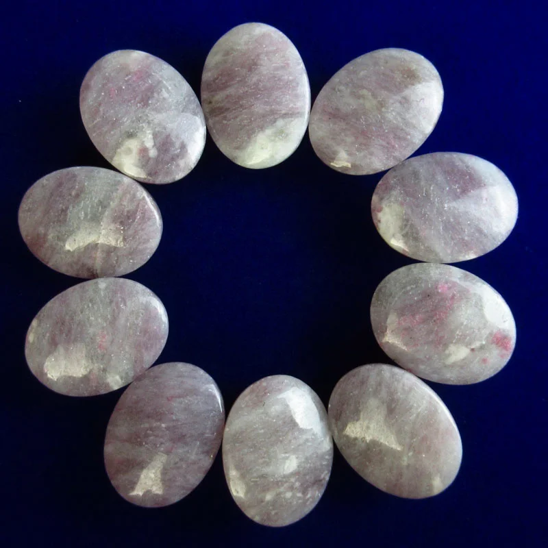 5 шт. сиреневая яшма овальные разные размеры плоские кабошоны кольцо с кабиной