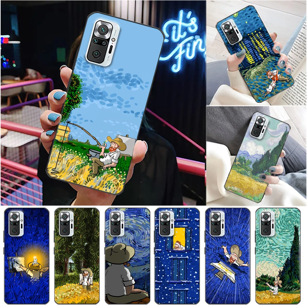 

Oil Painting Art Van Gogh Phone Case For Xiaomi Redmi 10S 10X 5G 10X Pro 5G Note 10 10 Pro 10T 5G Cases Carcasa Coque Funda
