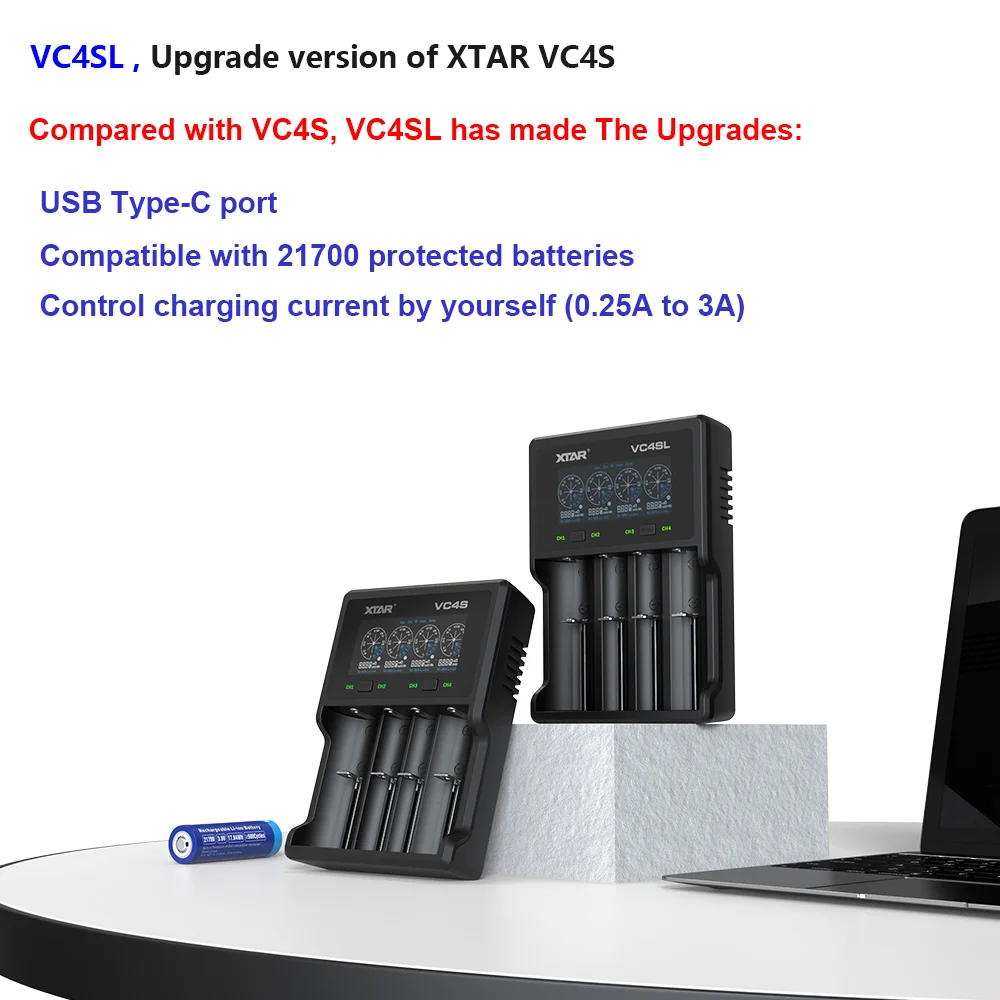 Зарядное устройство XTAR QC3.0 Type C VC8 VC4SL VC4H для быстрой зарядки литий-ионных