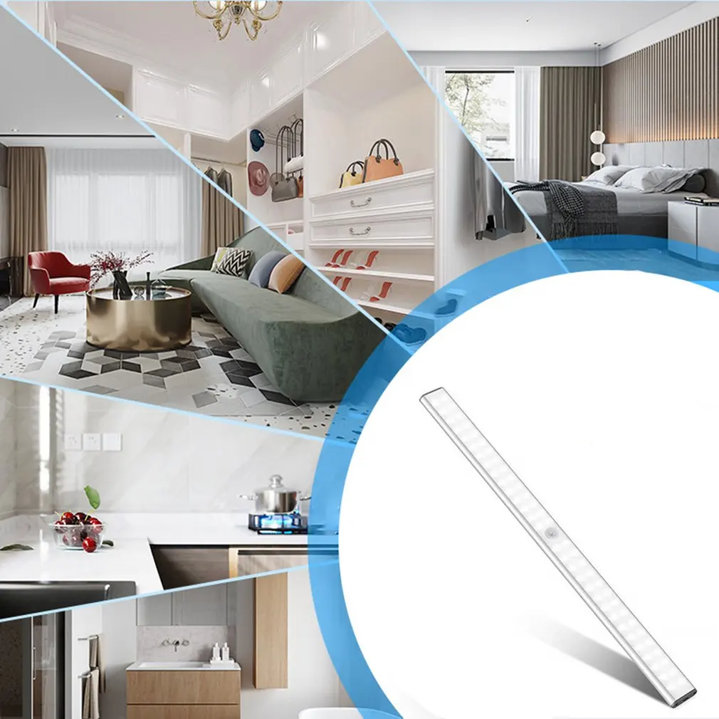 

USB Night Light LED Body Charging Induction Lamp 60 LED 4W Wardrobe Light Adjustable Light Brightness