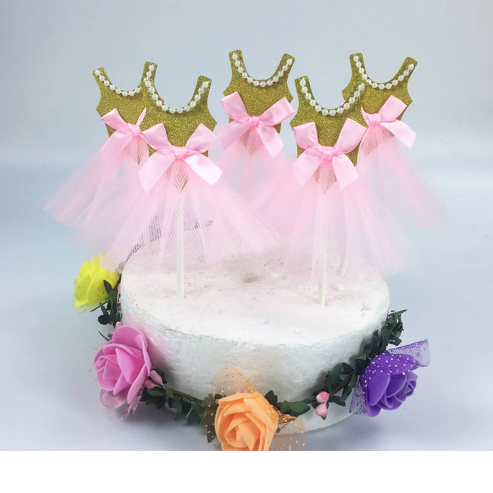 5 шт. палочки для торта блестящая балерина юбка пачка принцессы платье торт