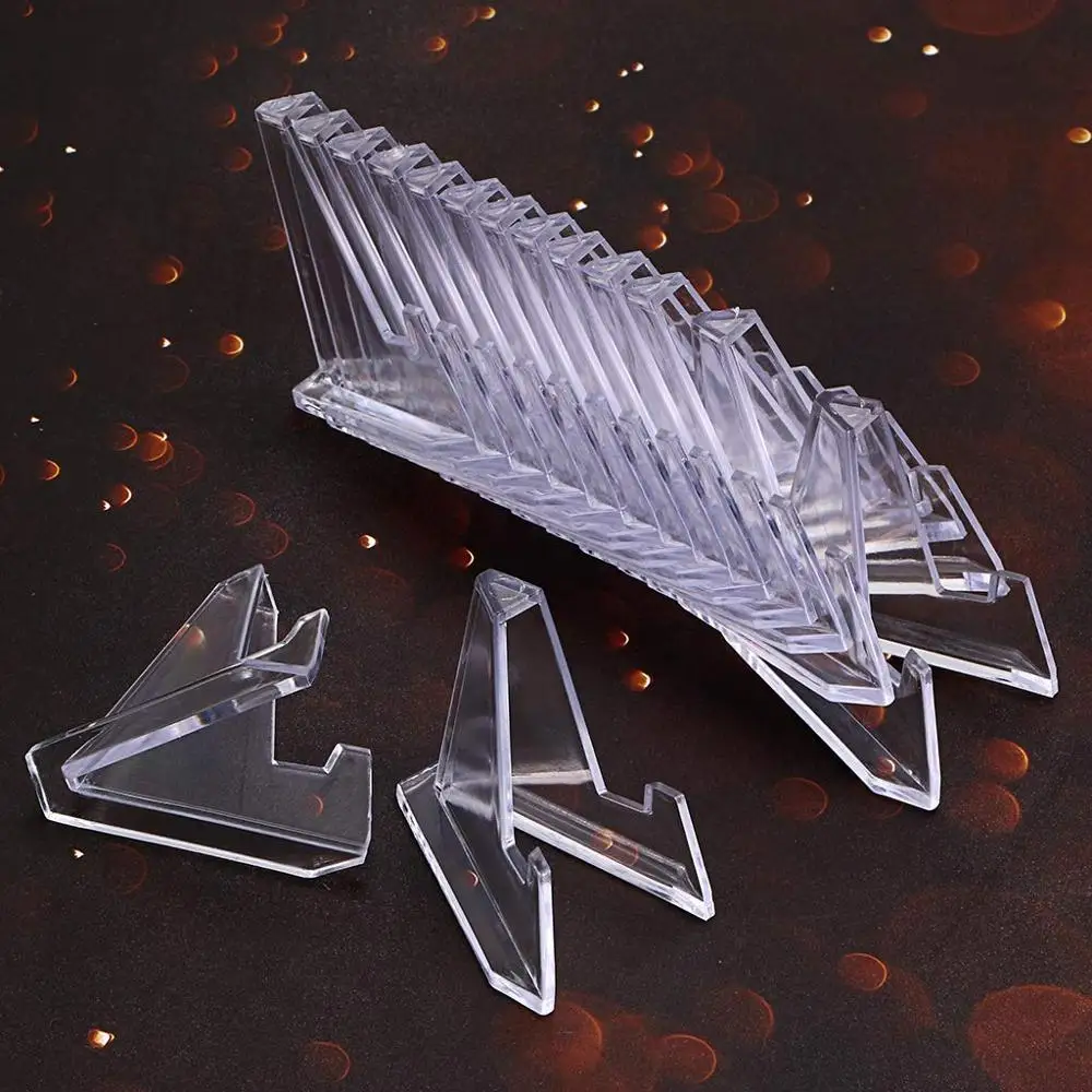 

Pack 10 Acrylic Stands Mini Coin Display Easel Holder Small Rack for Display Collection Coin Capsule Challenge Coin Medal Holder