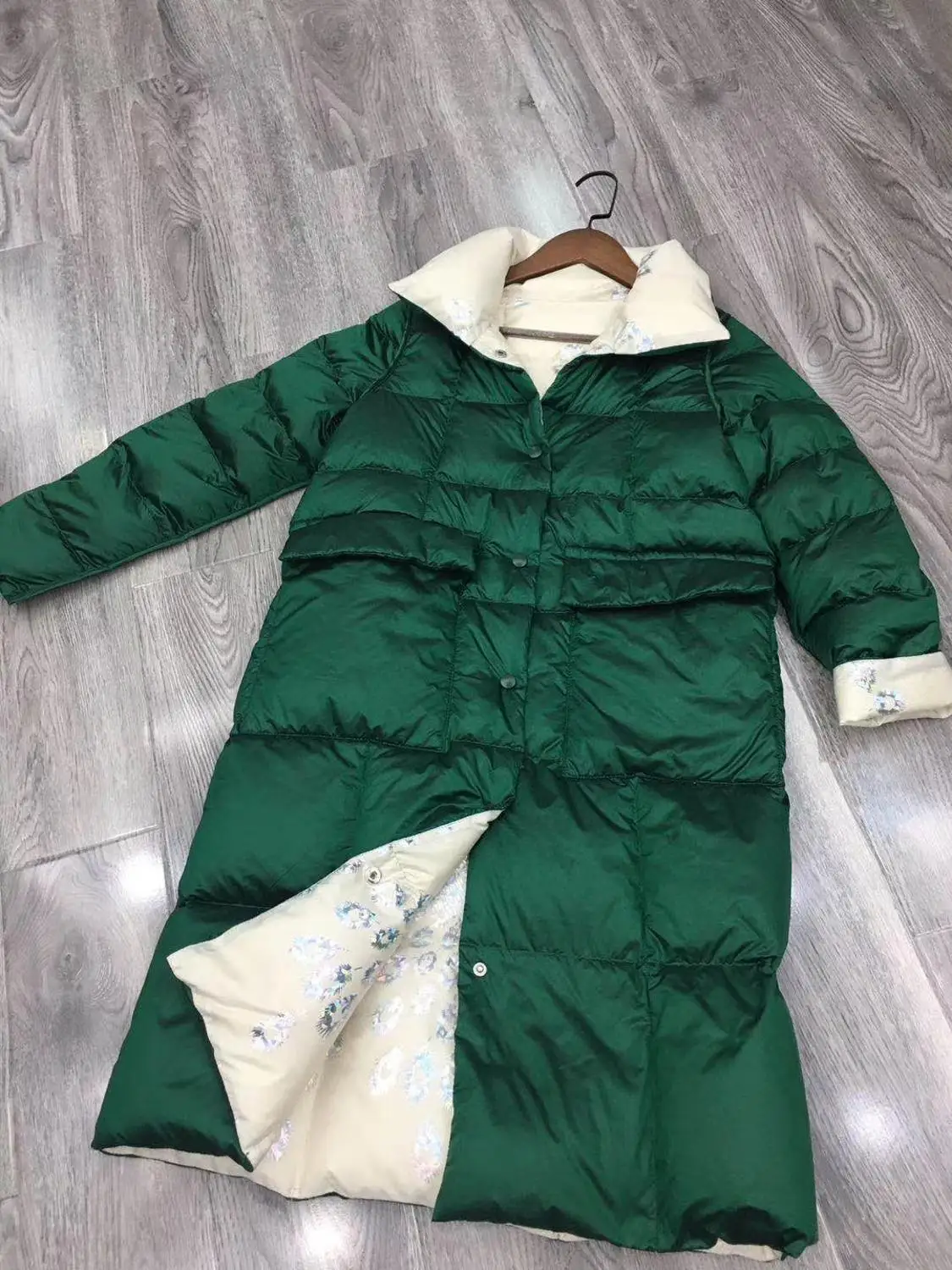 

HENNLIPU 2021 New Spring Autumn Winter Women Down Jacket Reversible Cotton Padded Clothes