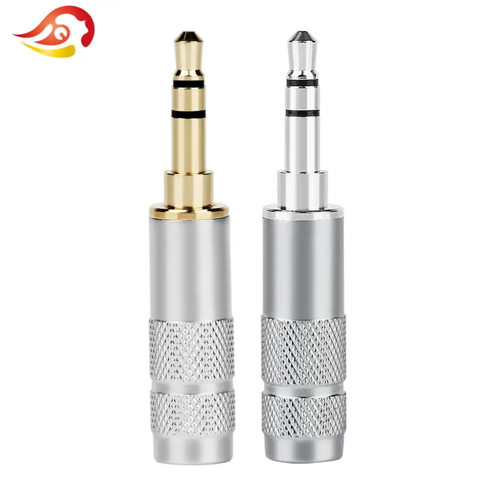 

QYFANG 3.5mm 3 Pole Stereo Earphone Plug Mini Audio Jack 24K Rhodium/Gold Plated Copper Soldering Wire Connector Headset Adapter