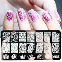 lace flowers nail stamping plates mandala geometric nail art stamp templates polish printing stencils manicure tools trbc01 20