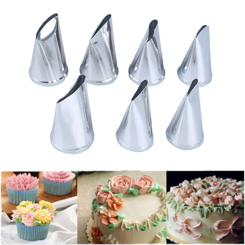 

Rose Petal Metal Cream Tips 5/7 pcs Cake Decorating Tools Steel Icing Piping Nozzles Cake Cream Decorating Cupcake Pastry Tool