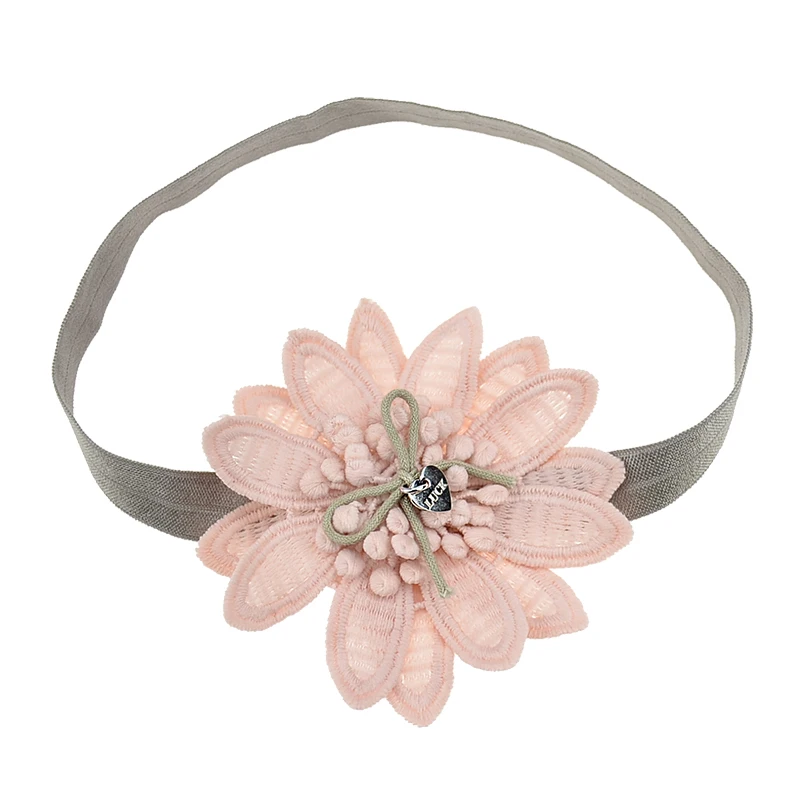 Женская Цветочная повязка на голову розовая белая с цветами для маленьких