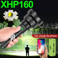 2021newest xhp160 most powerful led flashlight torch light rechargeable tactical flash light 18650 xhp90 hunting usb led lantern