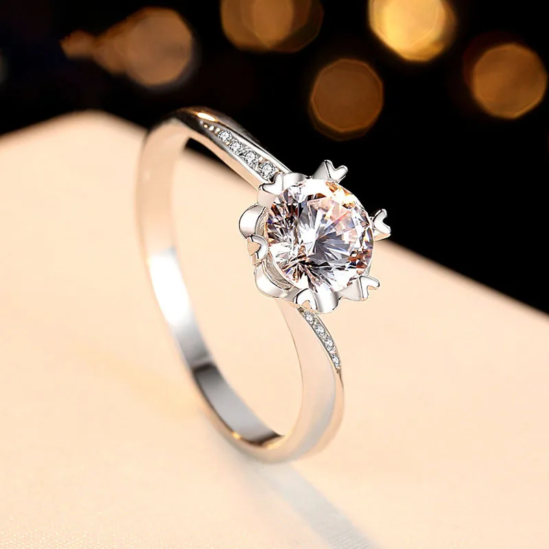 Женское Обручальное Кольцо 1ct CZ камень сердца и стрелы вырезанное круглый