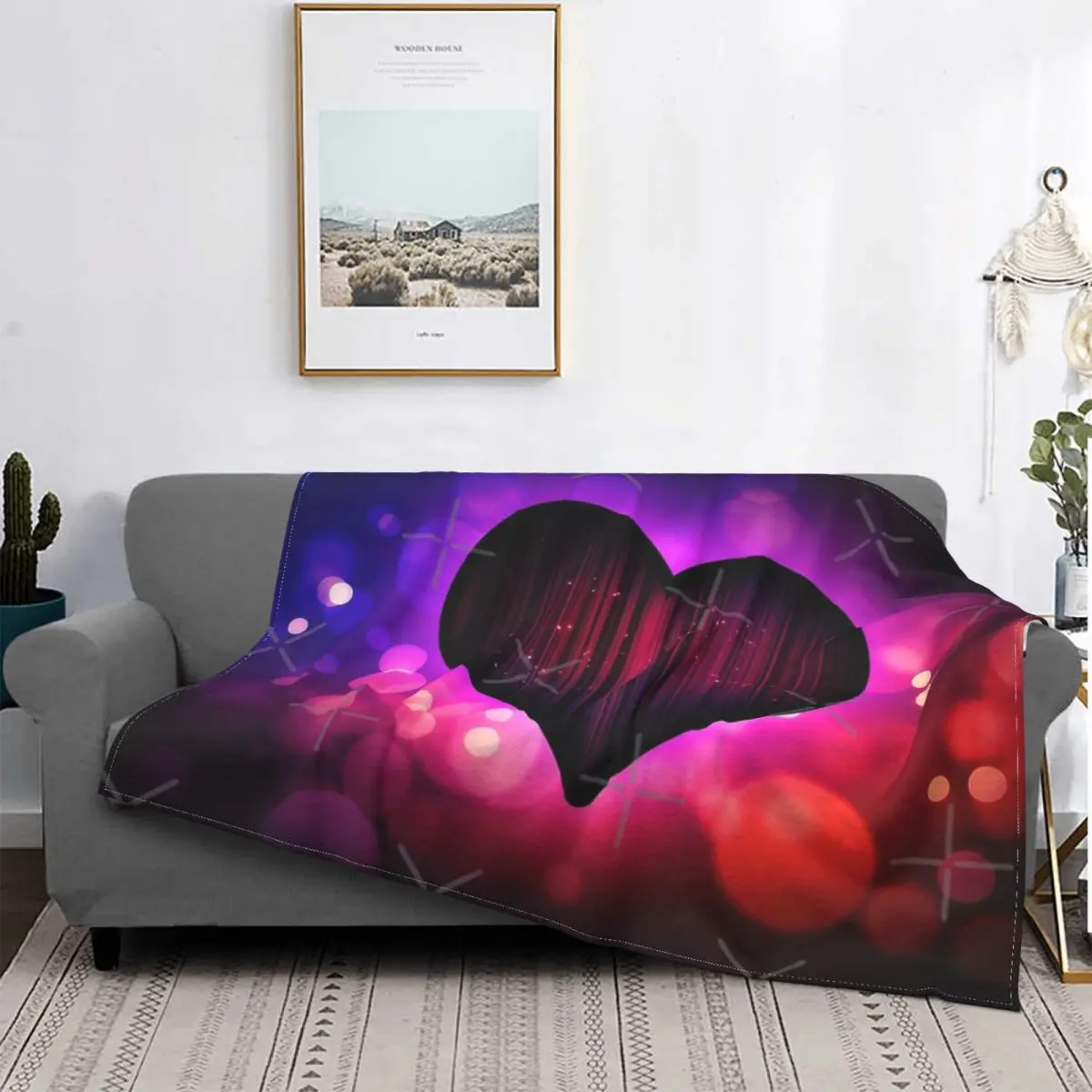 

One And Only The Heart-Manta a cuadros para cama, manta с капучинацией из аниме, роскошный Текстиль