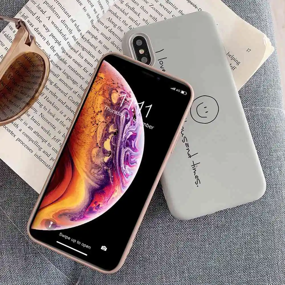 KISSCASE чехол для телефона с надписью iPhone 6 6s 7 8 Plus X XS MAX XR Simle Love Heart силиконовая мягкая