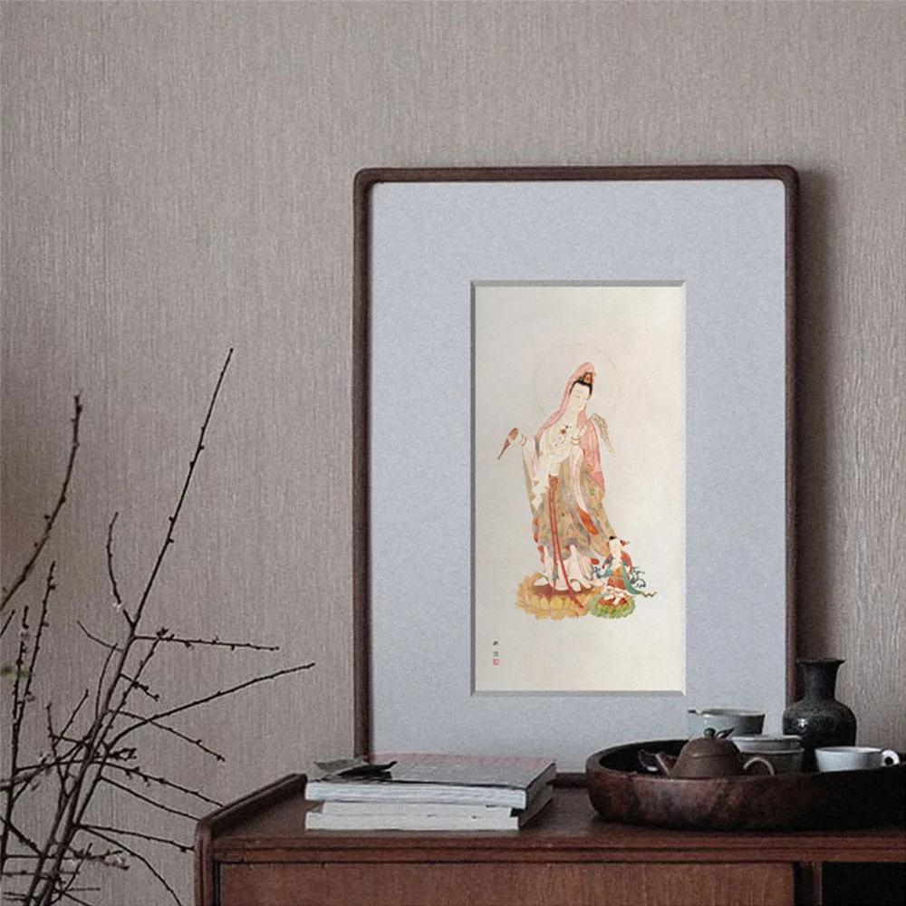 Китайская буддистская искусственная шелковая Вертикальная прямоугольная