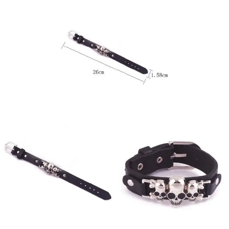 Новый повседневный мужской браслет в готическом стиле с черепом из