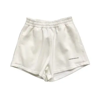 

Women's shorts fashion all students summer 2XL solid color embroidery leg long Harajuku wide leisure relaxed