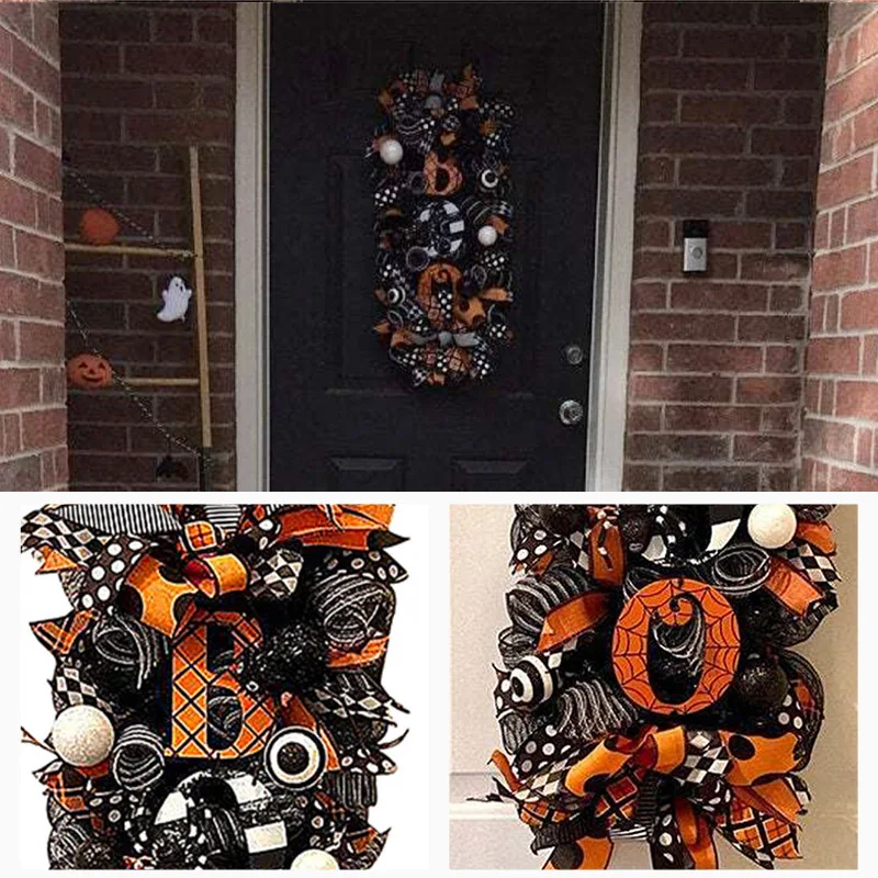 Осенний висячий венок на Хэллоуин наружная входная дверь комнатный настенный с