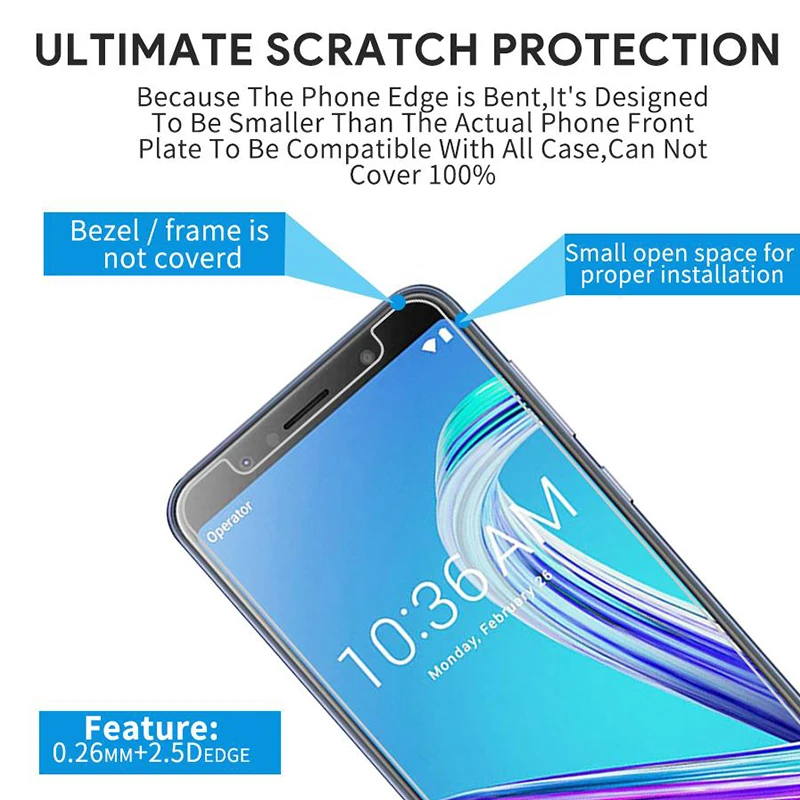 Защитное стекло закаленное для Asus Zenfone Go 5 Lite 5Z 9H HD ZB452KG ZB500KL ZB551KL ZC500TG ZC600KL ZE620KL |