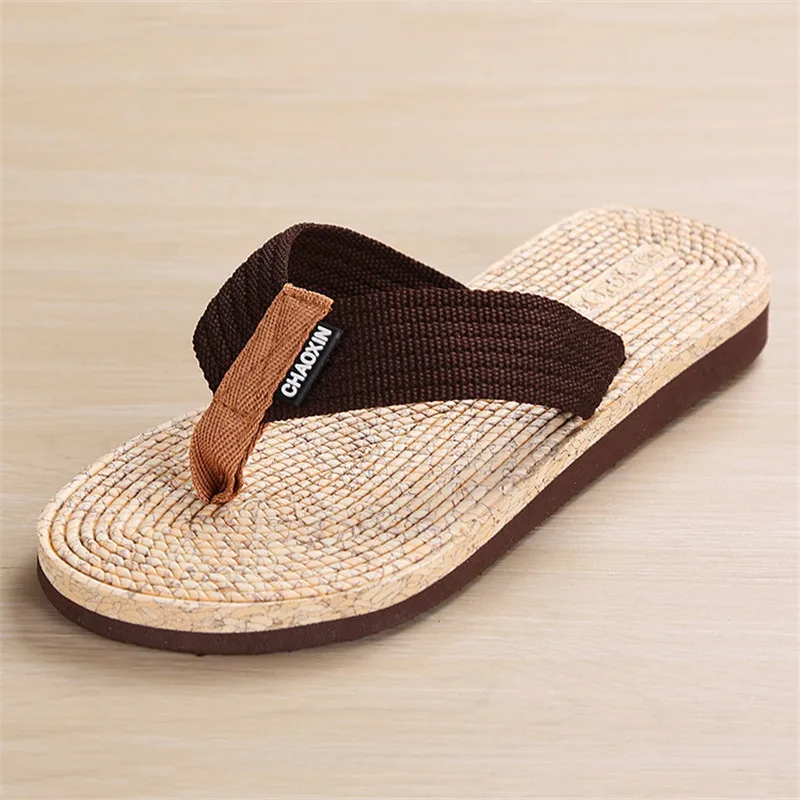 

Wood Grain Flip-Flops Men's Beach Slippers 2021 New Boys Clip Foot Sandals Non-Slip Personality Flip-Flops Men