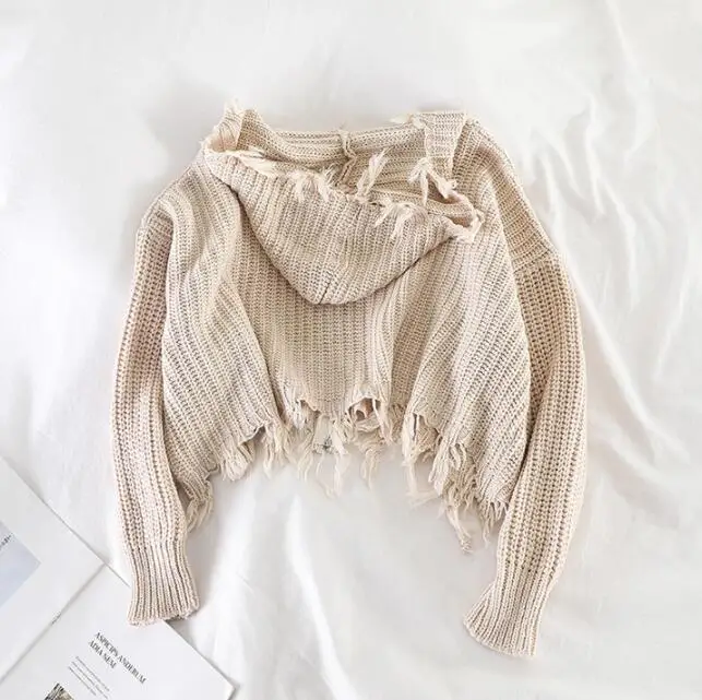 Mooirue осенний необычный свитер с капюшоном Женский длинный рукав на молнии